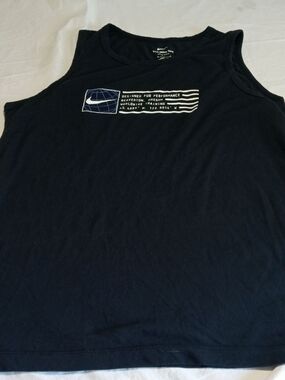 Nike Black Tank Top with White Graphic